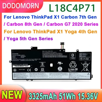 DODOMORN L18C4P71 Klēpjdatoru Akumulatoru, Lenovo ThinkPad X1 Jogas 4 5 Gen , Oglekļa 7 8 Gen Sērijas 51Wh 15.36 V Augstas Kvalitātes