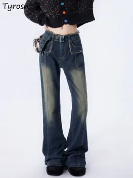 Džinsi Sievietēm Zaudēt Modes Darīt Vecā Gadījuma American Vintage Stila Pavasara Elegants Augstas Iela Dizaina Impērijas Dāmas Džinsa Visu maču