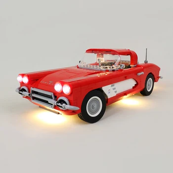 EASYLITE LED Light Komplekts 10321 Tehnisko Retro Sarkanā Kabrioletā Sporta Auto Celtniecības Bloki, Ķieģeļi Komplekts Nr. Modelis