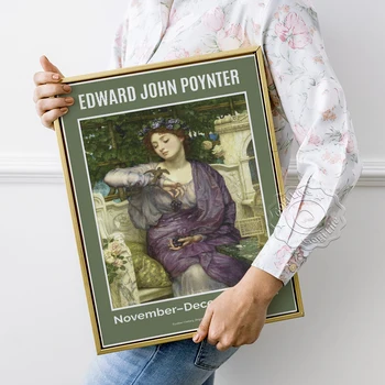Edvards Poynter Izstāde, Muzejs, Mākslas Plakātu, Lesbia Un Viņas Zvirbuļiem Kanvas Glezna, Klasiskā Aestheticism Dekoratīvais Krāsojums