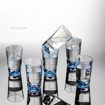 GIANXI Caurspīdīga Stikla Dzērienu Kausa Uzstādīts Ķīnas Dzērienus Stikla Kauss Ar pakāpenisku Līnijas Garu Stikla Kausa Glāzes