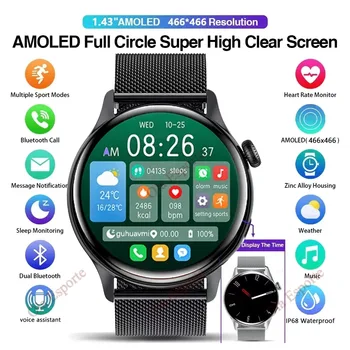 GT4 Pro Smart Skatīties Vīrieši NFC 466*466 HD AMOLED Ekrāns, Asins Spiediena, Skābekļa AI Balss Palīgs Bluetooth Aicina Smartwatch Āra