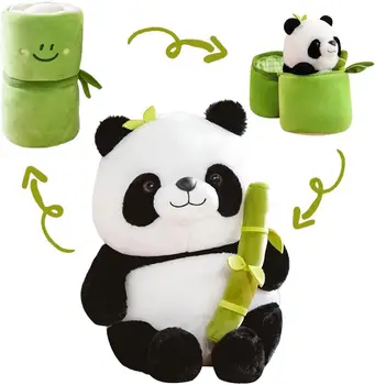 Gudrs Plīša Panda ar Bambusa, Bērnu Rotaļlietas, Dzimšanas dienas Dāvanu, Jauns, 2 in 1