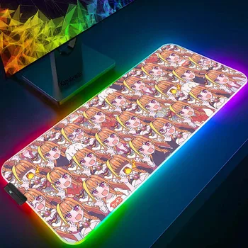 Hololive Spēlētājs Peles Paliktņa Lielizmēra XXL LED Pad Tapis De Souris RGB peles paliktņi Slēdzenes Malas Peli Mat Spēļu peles paliktnis Klaviatūra Spilventiņi