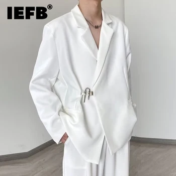 IEFB korejiešu Stila Vīriešu Ikdienas Uzvalks Modes Nišu Dizaina Vīriešu Biznesa Zaudēt Bleizeri Tumši Harajuku garām Piedurknēm Jaka 9C556