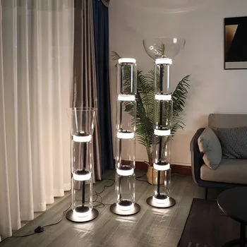 Itālija Dizaina spīdumu Ziemeļvalstu Spilgti LED Gaismas Grīdas Iekštelpu Dzīvojamā Istaba Guļamistaba Dekori Stāvēt Apgaismojums Mūsdienu Smagā Stikla Grīdas Lampa