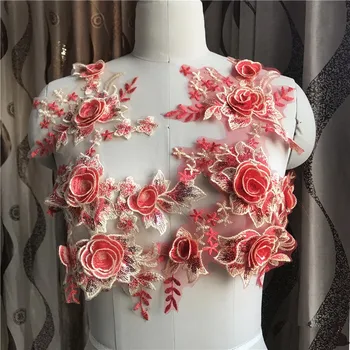 Izšūti 3D ziedu aplikācijas parche ielāpus drēbes apliques de roupa uzlīme parches bordados para ropa