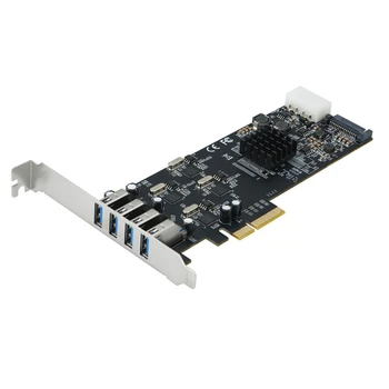 JAUNS-Pcie 4 Porti USB3.0 Paplašināšanas Karti 20G PCI-E Līdz 4 Kanāliem, USB 3.0 Stāvvadu Kartes PCI Express Adapteri atmiņas Kartes