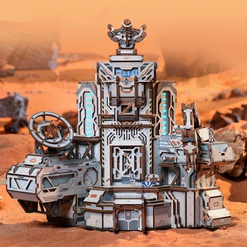 JAUNU Kosmosa Chi Di Cietoksnis Marsa Bāzes 3D Koka Puzles Modeļu Veidošanas Komplekti, Montāžas Audio Rotaļlietas, Roku darbs Amatniecības Pieaugušajiem Dāvanas