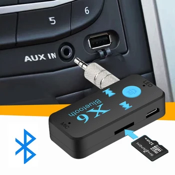 JINSERTA ir 2021. Bluetooth 5.0 Uztvērējs, 3,5 mm AUX Auto Stereo Audio Mūziku ar Mikrofonu HandFree Bezvadu Adaptera Atbalsts TF Karti