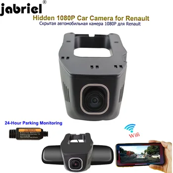 Jabriel Automašīnas Kameras 1080P auto dvr HD dash cam 24 stundu video ierakstīšana aizmugurējā Kamera Renault clio megane 2 3 duster KADJAR Captur