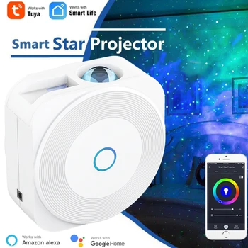 Jaunas modernizētas Smart Zvaigžņu Projecter Bezvadu Tuya APP Kontroles Ar Mūzikas Ritmu Sycn Miglājs Projektoru, Balss Vadība, Izmantojot Alexa
