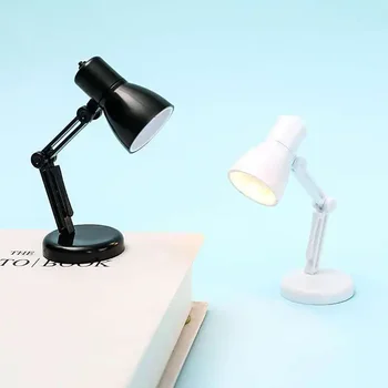 Jaunu un unikālu radošu maza grāmatas lampas Kopmītnē maza nakts lampiņa Mini grāmatu klipu lampWarm gaismas Acu aizsardzība maza galda lampa