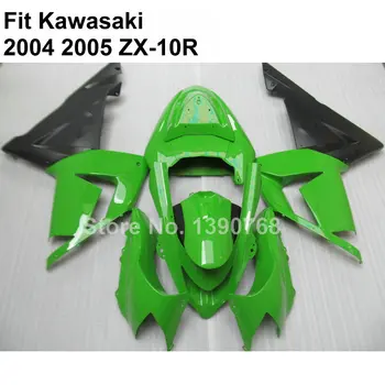 Karstā pārdošanas aptecētājs, par Kawasaki Ninja ZX10R 04 05 zaļa black pārsegi komplekts ZX-10R 2004 2005 7 dāvanas KO62