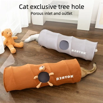 Kaķis Tuneļa Karikatūra Taisna Caurule Salokāms Kaķu Rotaļlietām Viegli, lai saglabātu Mājdzīvniekiem Atpūtai Vairākiem caurumiem, Kaķis Tuneli