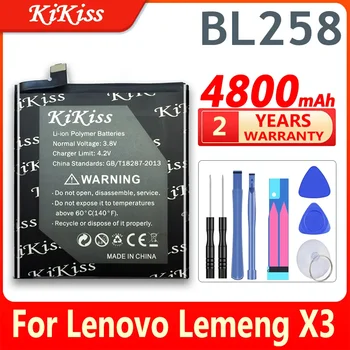 KiKiss 4800mAh BL258 Akumulatoru, Lenovo Vibe X3 X3c50 X3C70 Citronu x3a40