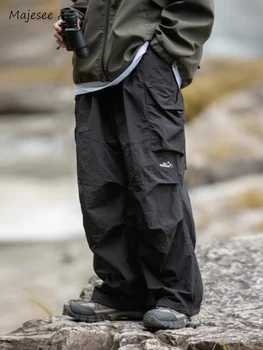 Kravas Bikses Vīriešu Ūdensnecaurlaidīgs Japāņu Stila Retro Modes Multi Kabatas Kroku Pilna Garuma High Street Rudens Visu maču Bikses