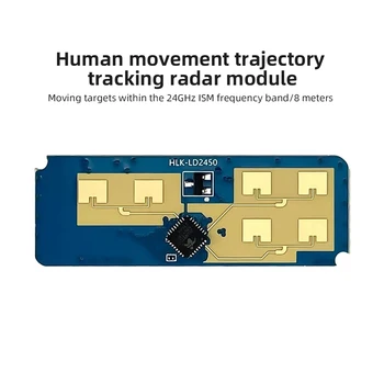 LD2450 24GHz ISM Smart Home Motion Mērķa Izsekošanas Trajektoriju Radara Sensora Modulis DIY Attāluma, Ātruma Mērīšanas Leņķis