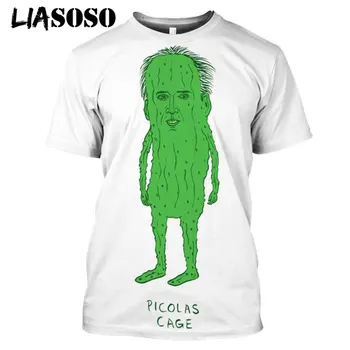 LIASOSO Aktieris Nicolas Cage Picolas Smieklīgi Smejas T-krekls Sievietēm Vīriešu 3D Drukas Harajuku Gadījuma T krekls ar Īsām Piedurknēm Cilvēks Apģērbi