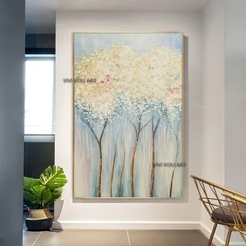 Laimes koku, eļļas glezna murals viesistaba karājas glezna, dīvāns fona siena guļamistabas, veranda, koridors apdare, krāsošana