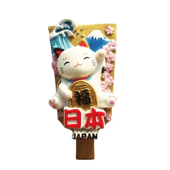 Ledusskapja Magnēts Bagātību Kaķis Japāņu Stila Sveķu Ledusskapis Ielīme Ceļošanas Suvenīru Ziņu Uzlīme