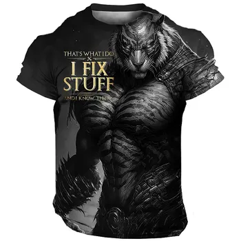Lielgabarīta Vīriešu T-Krekls 3D Tiger Print t-veida Topi Vasaras Gadījuma Mens Dzīvnieku Modelis T Krekls Streetwear Ātri Sausas Modes Apģērbi