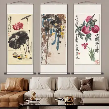 Lotus un Mandarīnu Pīle Apgleznošana Ķīniešu Stilā Mākslinieku Hotel Koridora Apdare, Krāsošanas Tintes Glezniecība, Zīda, Dāvanu, Mājas Dekoru