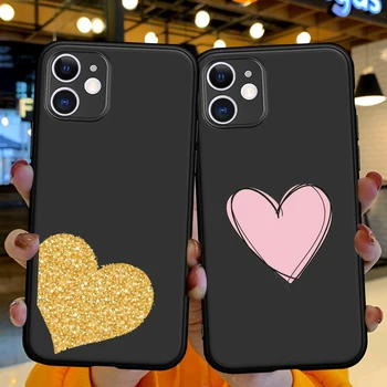 Luksusa Mīlestības Sirds mīksta silikona tpu Tālrunis Lietā par IPhone 14 13 12 Pro Max 7 8 SE 