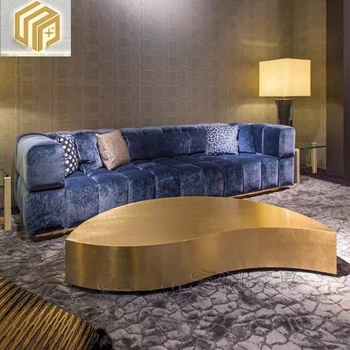 Luksusa moderna zelta nerūsējošā tērauda koku saknes tējas galda Vienkāršu dizainers nelegālo villa, viesistaba, dīvāns tabula