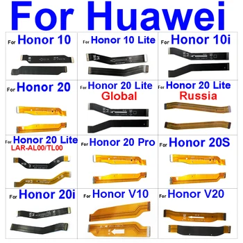 Mainboard LCD Flex Kabelis Huawei Honor 10 10X 20 Lite 10es 20i 20E 20Pro 20S V10 V20 AL00 TL00 RU Mātesplati Flex Lentes Daļa