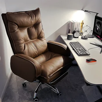 Masāža Dizainera Krēslu Roku Home Office Slinks Ritošā Ādas Krēsls Mājas Datora Grozāmos Akcentu Silla De Escritorio Mēbeles