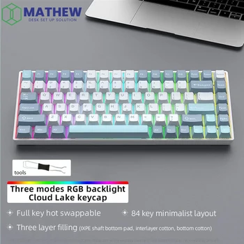 Mathew Tech Honor84 Mehāniskā Tastatūra 84keys RGB Gaismas Bluetooth 2.4 g/Vadu