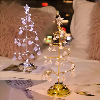 Mazās Ziemassvētku Eglītes Kristāla Romantiska Lampa LED Gaismas Moderns, Daudzfunkcionāls Dekoratīvajām Lampām Rotājumu Puses Brīvdienās