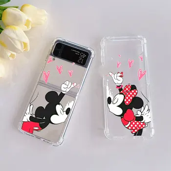 Mickey Mouse Minnie Donald Case for Samsung Galaxy Z Flip 4 zflip Z Flip5 Z Flip 3 5G ZFlip3 Skaidrs, Mīksta Gaisa Vāciņu