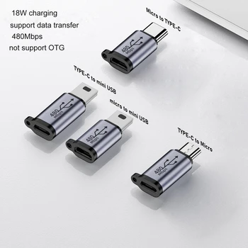 Micro USB uz Mini USB Type-C Adapteris Sieviešu Micro Usb Vīrietis Konvertētājs
