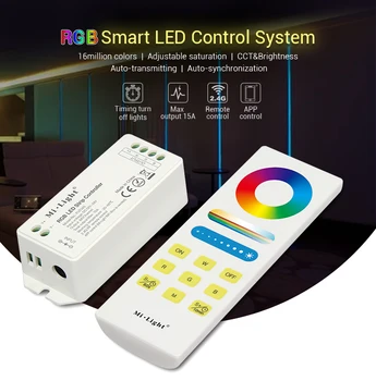 Milight RGB RGBW RGB+PKT Tālvadības LED kontrolieris Auto sinhronizācijas raidītāju Timming 2.4 G Tālvadības APP Controlable