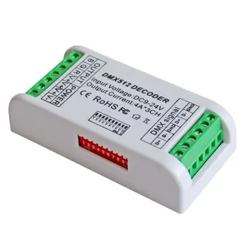Mini 3 Kanālu DMX Dekoderi 12A, Slokšņu Kontrolieris DMX512 pastāvīgu Dekoders RGB/Single LED Lentes Modulis Reostats Vadītāja DC9V-24V
