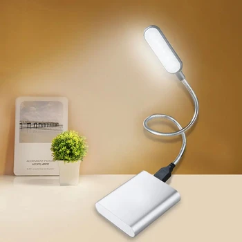 Mini Portatīvo USB LED Grāmatu Gaismas Elastīgu Lasījumā Galda Lampa 6pcs Led USB Lampas Jauda Banka Klēpjdatoru Notebook PC Dators