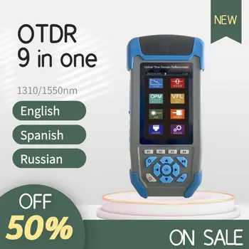 Mini Pro OTDR angļu spāņu krievu Optisko Šķiedru Reflectometer 1310/1550nm ar VFL OLS OPM Event Karti 22/24dB par 60km Testeris