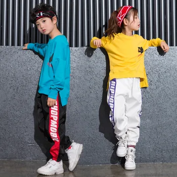 Modes Gadījuma Hoddies Jogger Bērniem Ielu Deju apģērbi Deju Apģērbs, Balles Jazz Hip Hop Tērpi Meitenēm Zēniem Dancewear