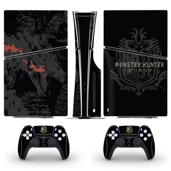 Monster Hunter Pasaules PS5 Slim Disku Ādas Decal Uzlīmes Vāks Konsoles un Kontrolieri PS5 Slim Diska Ādas, Vinila Uzlīmes
