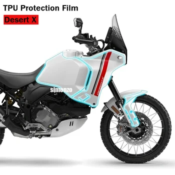 Motociklu TPU Aizsardzības Plēves Anti-scratch Pārredzama Ducati Tuksnesī X Ķermeņa Aizsardzības Uzlīme Kopā Komplekti Aizsardzībai pret 2023-