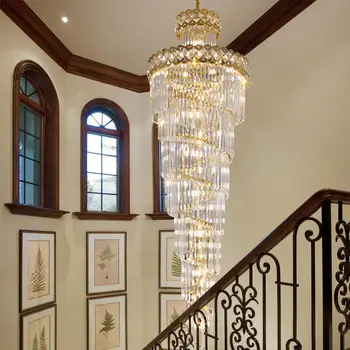 Mūsdienu Art Deco Lielu Kulonu Luksusa Izsmalcinātu K9 Kristāla Lustra Led Pendant Lampas Apgaismojums Dzīvojamā Istabā