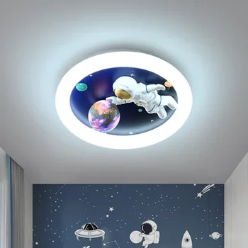 Mūsdienu Radošā Astronauts Kosmosa Dizaina Griestu Lampas LED apgaismojuma intensitātes Gaismas Kārta Kids Guļamistaba Zēni Studiju Apdare, Armatūra 50cm