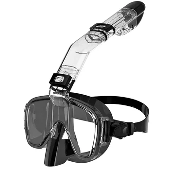 Niršanas Maskas Salokāms Anti-Miglas Trubiņa, Maska, kas ar Pilnu Sausā Top Sistēmas Bezmaksas Peldēt Profesionālās Snorkeling Rīkiem Pieaugušajiem Bērniem