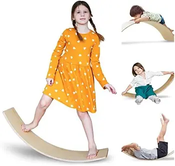OUTREE Balance Board , Koka Ļodzīties Līdzsvaru Kuģa Toddler ar Gludām Malām, Jogas Koka Šūpuļzirgs Valdes Telpās, Atklātā Le