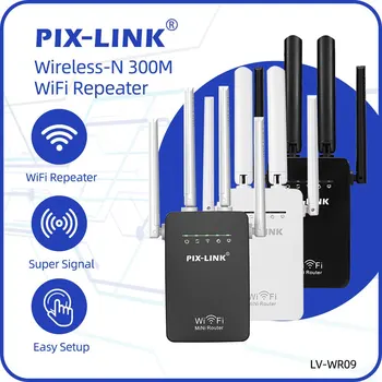 PIX-LINK WR09Q Bezvadu WiFi Repeater Router 300Mbps Tīkla Signāla Pastiprinātājs Pastiprinātājs IIEEE802.11 B /g/n WI FI Diapazona Paplašinātājs