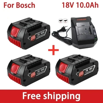 Par 18V Akumulatoru, Bosch 10Ah par Bosch Elektrisko Urbi 18V, Uzlādējams Litija jonu Akumulators BAT609 BAT609G BAT618 BAT618G BAT614 Lādētāju