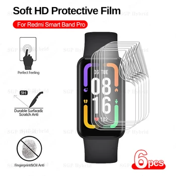 Par Redmi Smart Joslā Pro 6PCS Mīksto Hidrogelu Filmu Pilnībā Izliektu Redme Smart BandPro Ekrāna Aizsargs, Piederumi Plēves Stikla Nav
