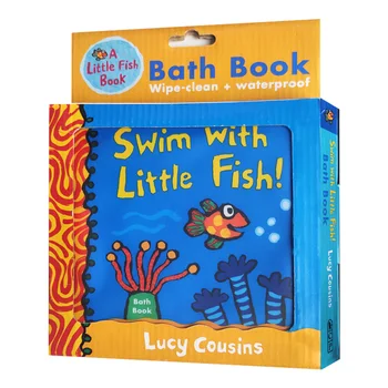 Peldēt ar Maz Zivju Vannas Grāmatu, Lucy Brālēni, Baby Bērnu grāmatas vecumā 1 2 3, angļu bilžu grāmata, 9781536207293